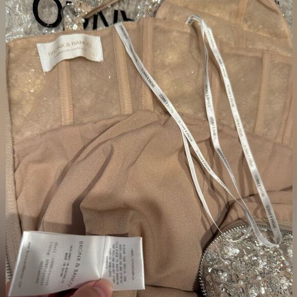 NWOT Bronx and Banco Allegra Silver Sequin Maxi Dress Gown, size XS, S &M - Picture 10 of 11